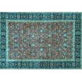 thumbnail image 1 of Ahgly Company Indoor Rectangle Persian Light Blue Traditional Area Rugs, 7' x 9', 1 of 4