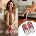 thumbnail image 5 of Chaqlin Art Red Snowflake Women's Indoor Outdoor Slippers Non Slip Rubber Sole Warm Plush Cozy Comfy House Shoes Soft Fuzzy Anti Skid Comfortable Sole, 5 of 7