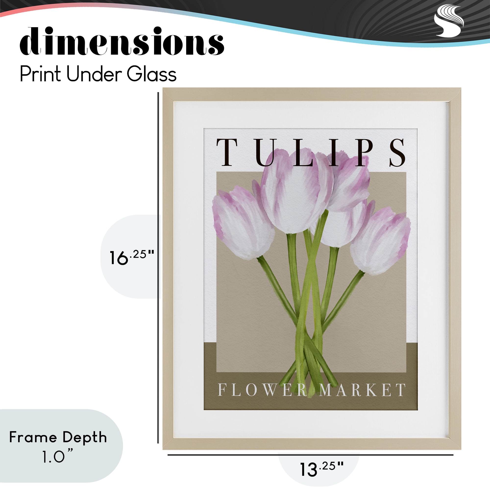 Stupell Industries Tulips Flower Market Birch Framed Print Under Glass, design by Jennifer Stith