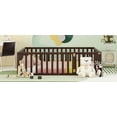 thumbnail image 6 of Kacho Floor Bed, Full Bed with Fence and Door, Low Wood Platform Beds for Teens, Adults, Happy Time, Full Playhouse Bed with Door Design, Fence Bed Playpen Bed, Walnut, 6 of 9