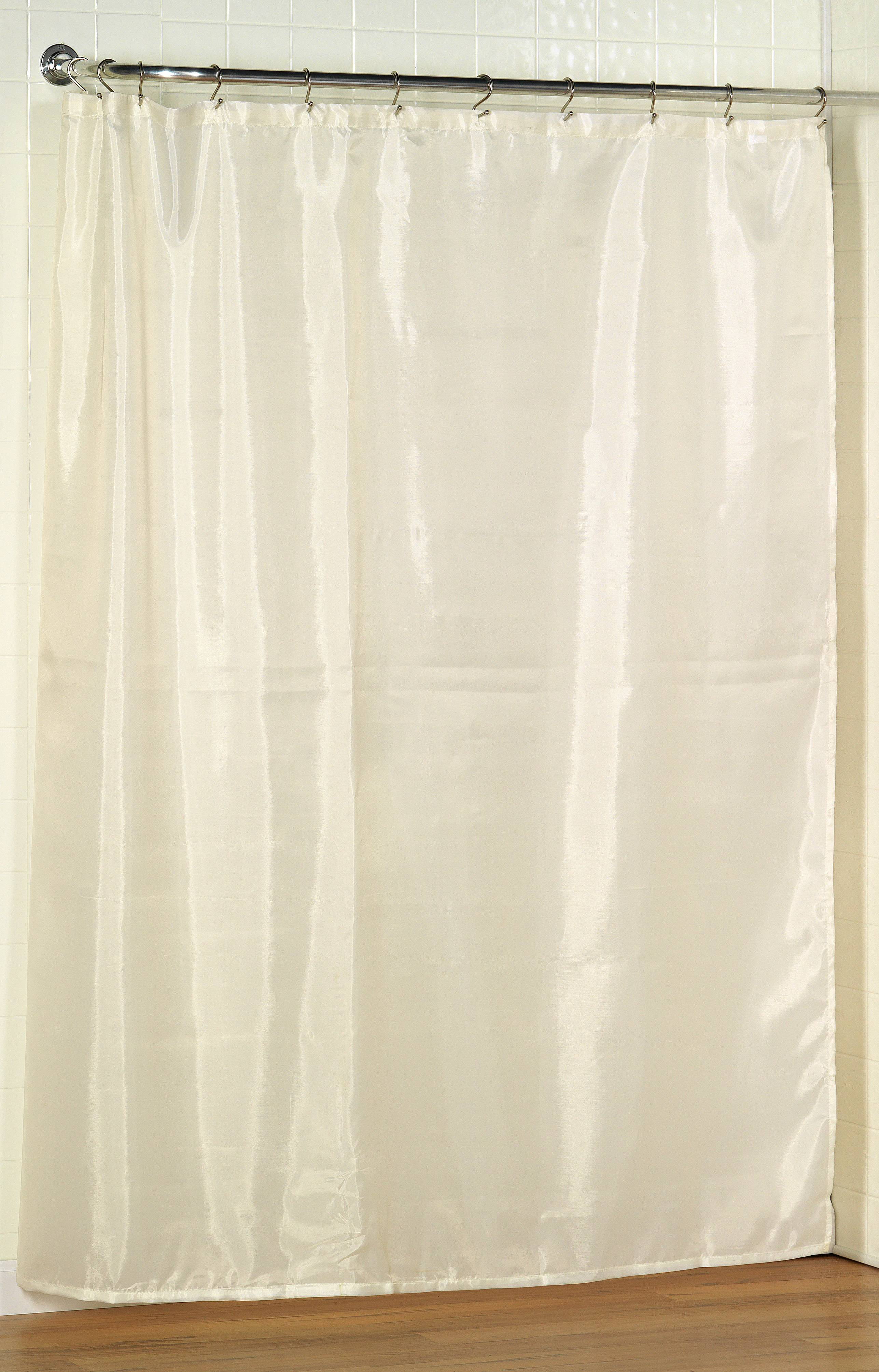 Carnation Home Standard-Sized Polyester Fabric Shower Curtain Liner in White 