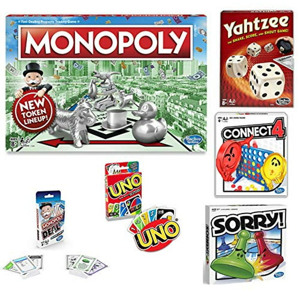 Monopoly Sorry Yahtzee Connect 4 Ultimate Classic 4 Game Bundle Walmart Com