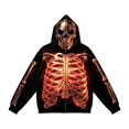 thumbnail image 2 of Y-Sunset Halloween Skeleton Hoodies for Men Big and Tall, Long Sleeve Mens Hoodies Graphic Design, Loose Fit Mens Hoodies Zip Up With Front Pockets for Outdoor Fall Winter, 2 of 5
