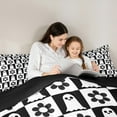 thumbnail image 4 of Erosebridal Ghthic Ghost Flower Bedding Full Size,Geometric Patchwork Buffalo Comforter Sets with Sheets,Black White Bedding Sets Full Size,Lightweight Bedroom Decor Reversible,7pcs, 4 of 7