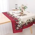 thumbnail image 3 of Christmas Floral Print Tablecloth Waterproof and Stain Resistant Table Cloth Decorative Tablecloths Suitable for Holiday/Dining/Party Use(60x120 Inch), 3 of 5