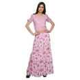 thumbnail image 1 of Moomaya Printed Two Piece Flared Skirt And Crop Top Rayon Ethnic Set For Girls, 1 of 6