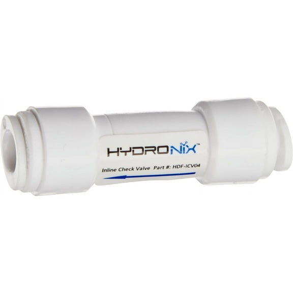 Inline Check Valve w/ 1/4" Quick Connect Push Connect Fittings for Reverse Osmosis Systems