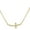 Yellow, variant on 925 Sterling Silver Sideways Religious Cross White CZ Pendant Necklace