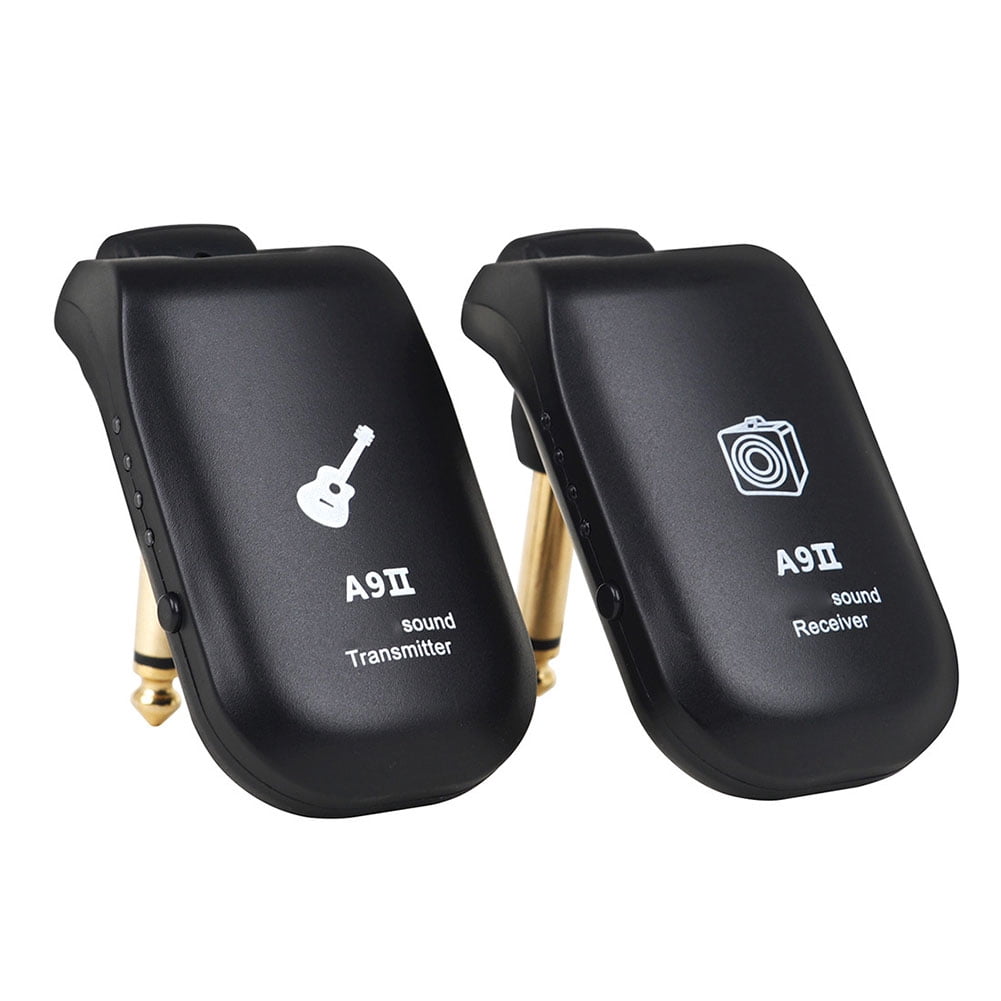 RIWPKFH Wireless Guitar System Transmitter Universal Plug 11x4.5x1.5cm 20Hz-20kHz 6.35mm ABS Bass Black Electric Guitar