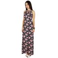 thumbnail image 5 of Bimba Women Long Maxi Dress With Slit Black Floral Ankle Length Summer Dresses, 5 of 9