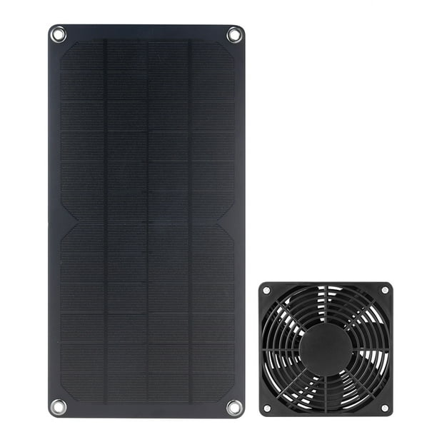Kit de ventilador con panel solar, protección de seguridad, fácil de instalar, energía solar de 10 W para gallineros, casetas para perros, invernaderos, energía silenciosa y ecológica, ventilación