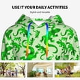 thumbnail image 4 of Lsque Green Lizard Pattern Casual Women's Hoodie,Hooded Sweatshirt with Kangaroo Pocket,Pullover Hoodie with Eye-catching Drawstrings-Large, 4 of 7