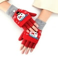 thumbnail image 1 of Gants Sans Doigts Mode Doux Demi-Doigts Flip Top Gants pour Noël, 1 of 10