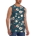 thumbnail image 2 of Uemuo Vintage Floral Pattern Men's Sleeveless T-Shirt,Muscle Athletic Tank Top, Moisture-wicking Quick-dry Breathable Classic Tee Top for Gym Run Outdoor Sports-3X-Large, 2 of 8