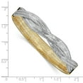thumbnail image 2 of 14k and White Rhodium Mesh Reversible Stretch Bracelet - 3.0 Grams - Measures 10mm Wide, 2 of 2