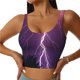 thumbnail image 1 of Balery Thunderstorm Violet Purple Sujetadores deportivos con espalda cruzada para mujer, acolchados, sin costuras, de alto impacto, ideales para yoga, gimnasio, entrenamiento y fitness.-X-Large, 1 of 8