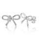 thumbnail image 1 of Aretes de Moño Delicados para Mujer - Estilo Cinta en Plata Esterlina, 1 of 1