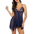 thumbnail image 2 of HAPIMO Women's Camisole Plaeat Babydoll Lingerie Naughty Play Open Front Maternity Lingerie Casual Sheer Pajamas Dark Blue M, 2 of 9