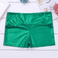 thumbnail image 5 of Zaldita Girls Shiny Metallic Dance Shorts Ballet Yoga Booty Shorts Gymnastic Tumbling Short Bottoms Green 8, 5 of 6