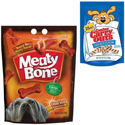 Meaty Bone Large and Canine Carry Outs Chicken Flavor Dog Snack Value