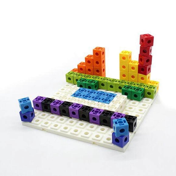 Langgg 100pcs 10 Colors Multilink Linking Counting Cubes Snap Blocks Education Math