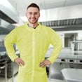 thumbnail image 7 of Yellow Disposable Lab Coats, Waterproof Polyethylene, 50 Count, 2XL, 7 of 7