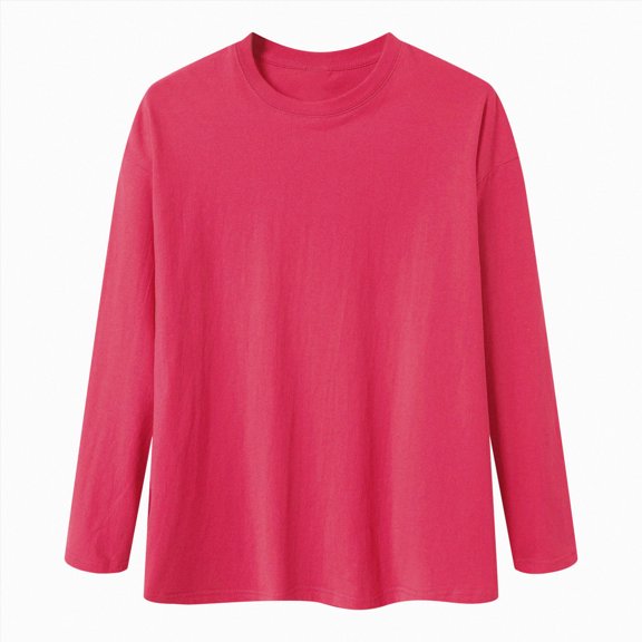 OYXSER Men's Long Sleeve T Shirt Crew Neck Cotton Soft Lightweight Basic Tee 9 Colors S-3XL