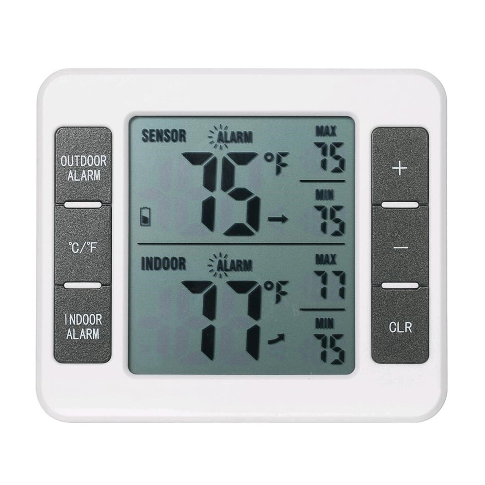 Indoor Outdoor Wired Temperature Meter, Digital Thermometer with Sensor  Wire and LCD Display, Battery Powered, for Home, Office, Restaurant