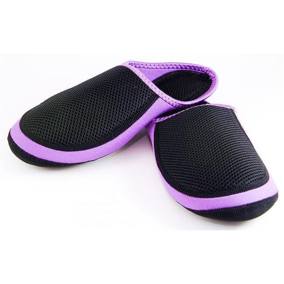 Nufoot 1885 Ladies Mesh Slipper Purple With Black Cushie Large Fits Shoe Size 7-10