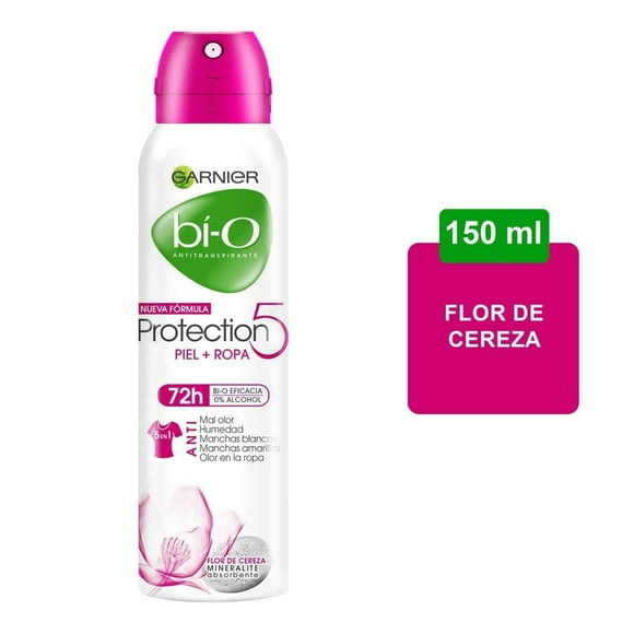 Antitranspirante Garnier Bí O protection 5 en aerosol para dama 150 ml