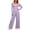 Purple, variant on Edvintorg Rompers for Women One Piece Square Neck Long Sleeve Loose Casual Jumpsuit with Wide Leg Pant Trendy Womens Clothes S-2XL Dark Gray