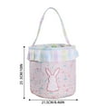 thumbnail image 3 of Noehoiugi Easter Bunny Embroidered Basket With Ruffled Trim For Easter Egg Hunts, Gifts, Holiday Decorations, Spring Party Favors (Bunny Egg Butterfly Plaid), 3 of 6