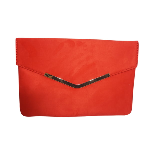 Chicastic - Chicastic Suede Envelope Clutch Purse - Red - Walmart.com ...