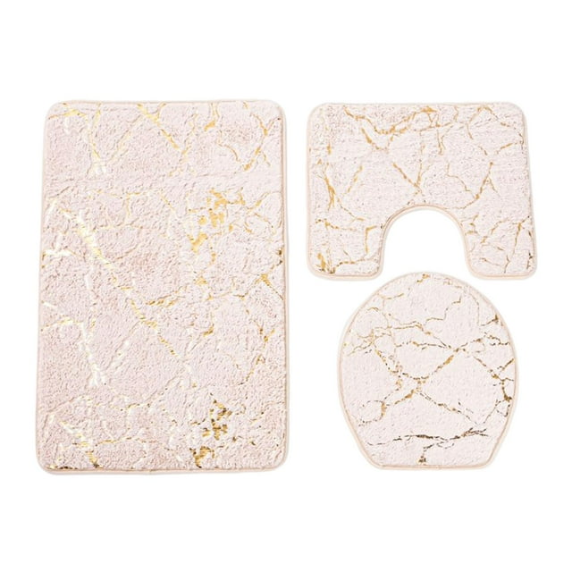 Juego de alfombras de baño, alfombras absorbentes de agua, felpudo antideslizante, alfombra lavable, Pedestal Beige