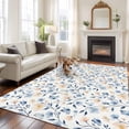 thumbnail image 2 of Blue Pink Flowers Area Rugs 8'x10', Washable Small Throw Rugs for Living Room Patio, Spring Floral Elegant Pastoral Watercolor Indoor Outdoor Rug Non-Slip Low Pile Carpet Runner Reversible Floor Mats, 2 of 8