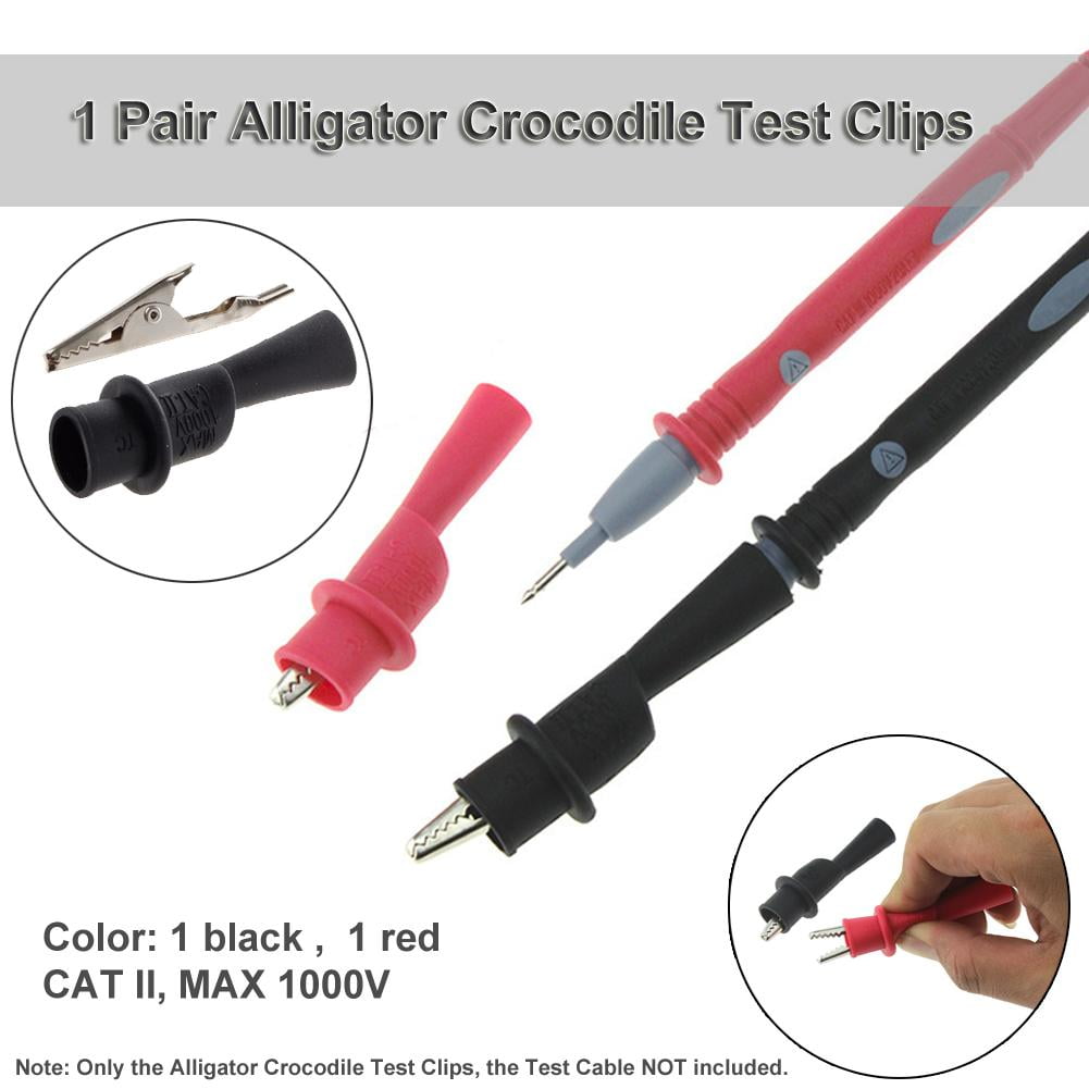 1 Pairs Alligator Crocodile Test Clips Clamps for Multimeter Tester Probe 
