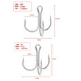 thumbnail image 6 of 10PCS/Set Ahite Nickel Sharpened Barbed Hooks Fishing Tackle Treble Jig Fishhooks High Carbon Steel 6#, 6 of 8
