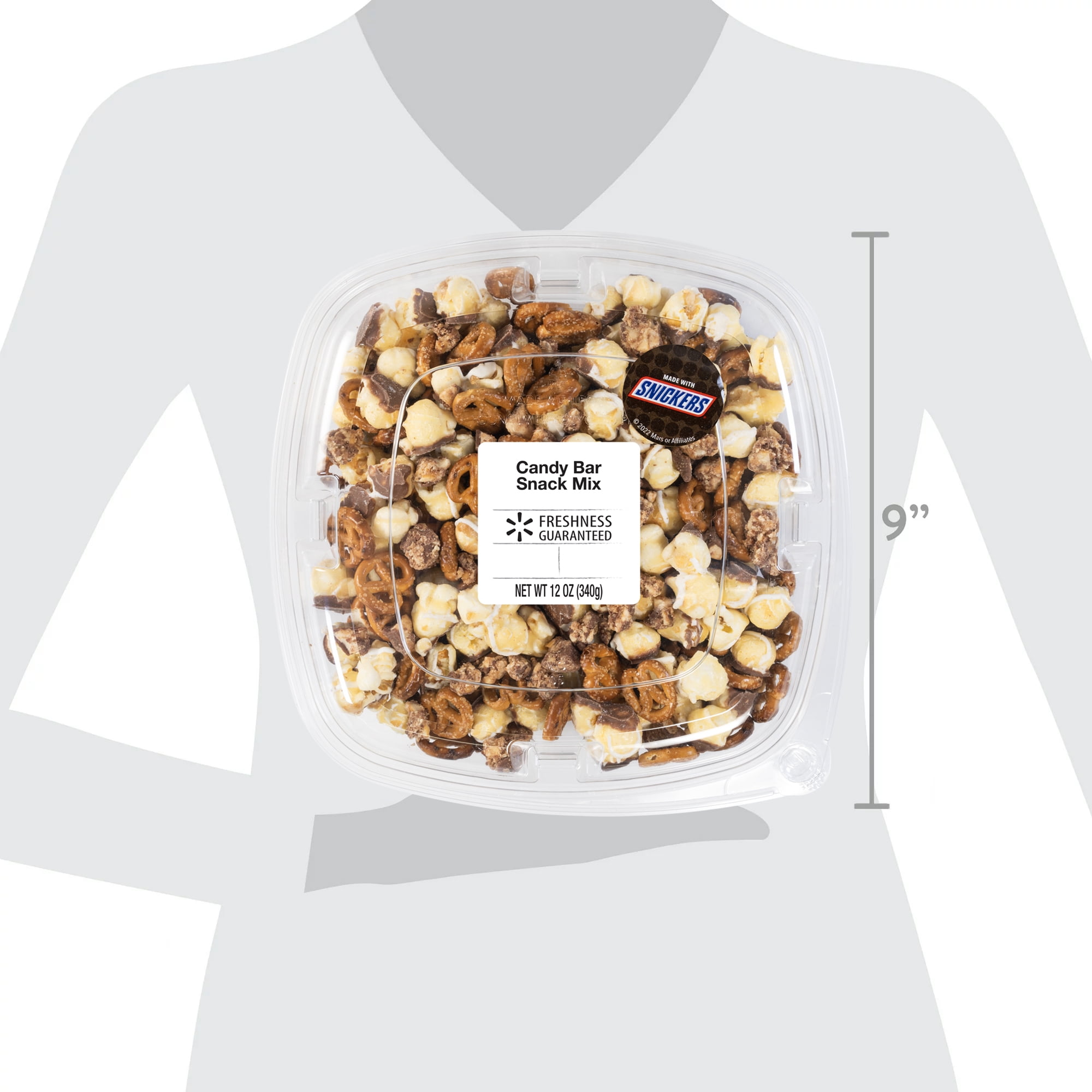 Freshness Guaranteed Candy Bar Snack Mix Bowl, Ready to Eat, 12 oz, Sweet & Salty Popcorn