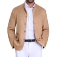 thumbnail image 1 of CHAQUETA DE TRAJE CASUAL PARA HOMBRE INSPIRE CHIC, CON CUELLO ALTO, DE UN SOLO BOTÓN, EN SUEDE, TALLA XL, COLOR CAQUI, 1 of 6