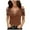 Khaki, variant on Ichuanyi Womens Tops Summer Women Casual V-neck Hot Drilling Cold Shoulder Net Yarn Short Sleeve Solid T-Shirt Tops