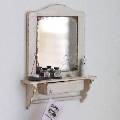1:12 Scale Dollhouse Miniatures Furniture Vintage European Mirror Storage Rack