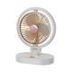 thumbnail image 3 of Ventilador de mesa pequeño con luces nocturnas, 4 velocidades, ventilador de refrigeración de escritorio personal Aureato blanco, 3 of 9