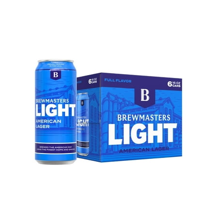 Brewmasters Light American Light Lager Beer, 6 Pack, 16 fl oz Aluminum Cans, 4.2% ABV