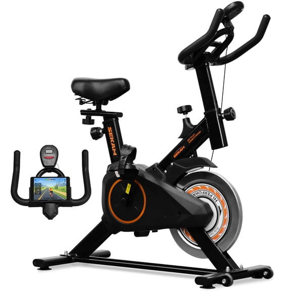 SEKAM Stationary Exercise Bike for Home, Indoor Cycling Bike with Adjustable Resistance, LCD Monitor, Tablet Holder