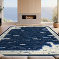 thumbnail image 2 of Design&I 9'x12' Washable Area Rug Snag-Free Fish Nautical Cabin Chart Lure Compass Navigation Map Fishing for Dining Room, Basement, Large Office, 2 of 7