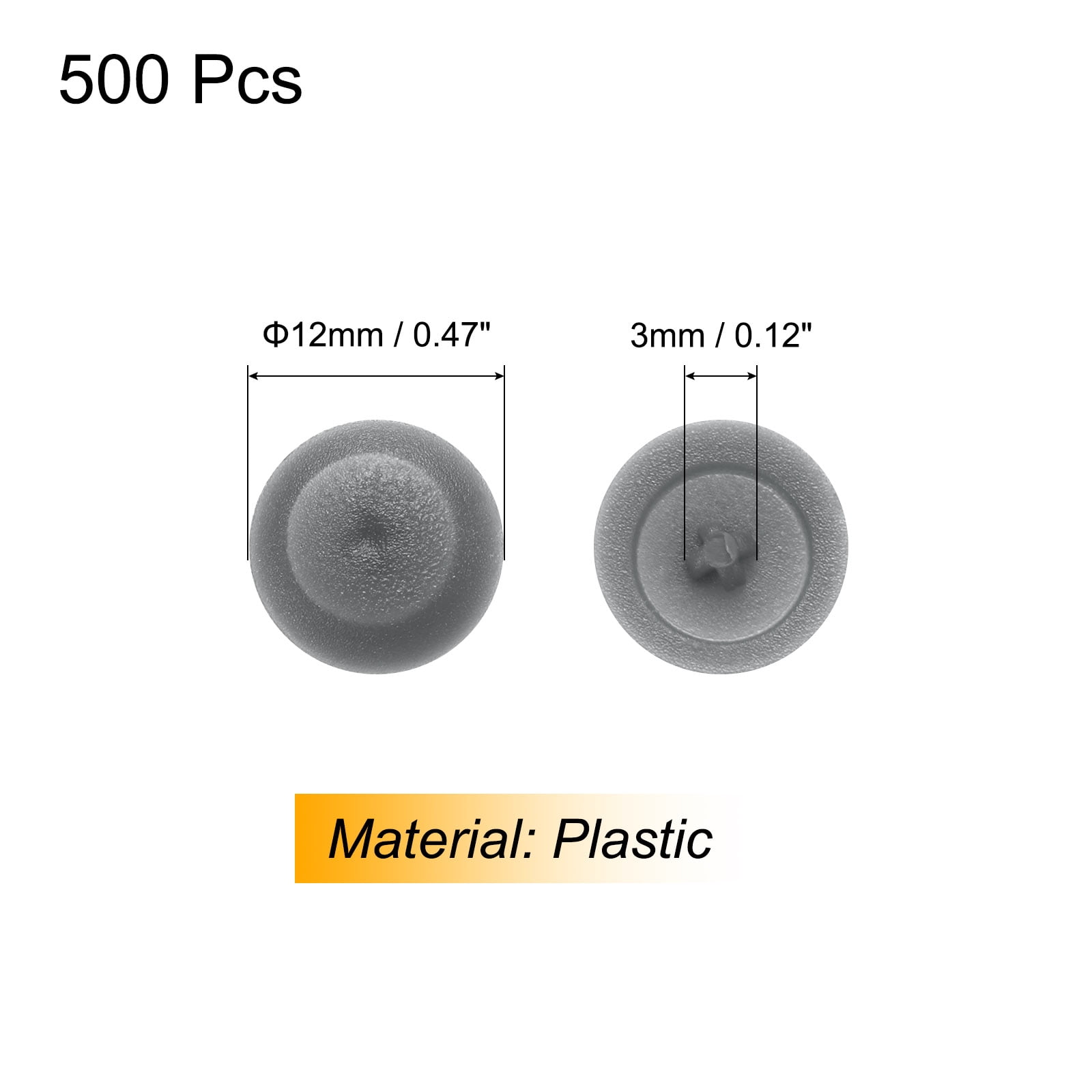 Unique Bargains 500Pcs Durable Plastic Screw Cap Covers Deep Gray