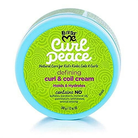 Just For Me Curl .. Peace Defining Curl & .. Coil Cream - Holds .. & Hydrates, Contains Flaxseed, .. Avocado Oil & Black .. Castor Oil, No Animal .. Testing, 12 oz