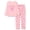 Pink Bow(Long Sleeves), variant on Pink Checker Pajamas for Big/Teen Girls – Cute Autumn 2-Piece Long Sleeves Shirt & Pants PJs Play Set Size 10