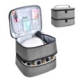 thumbnail image 3 of facefd Double Layer Nail Polish Storage Bag Organizer Case Storage Portable Makeup Bag Gray, 3 of 9