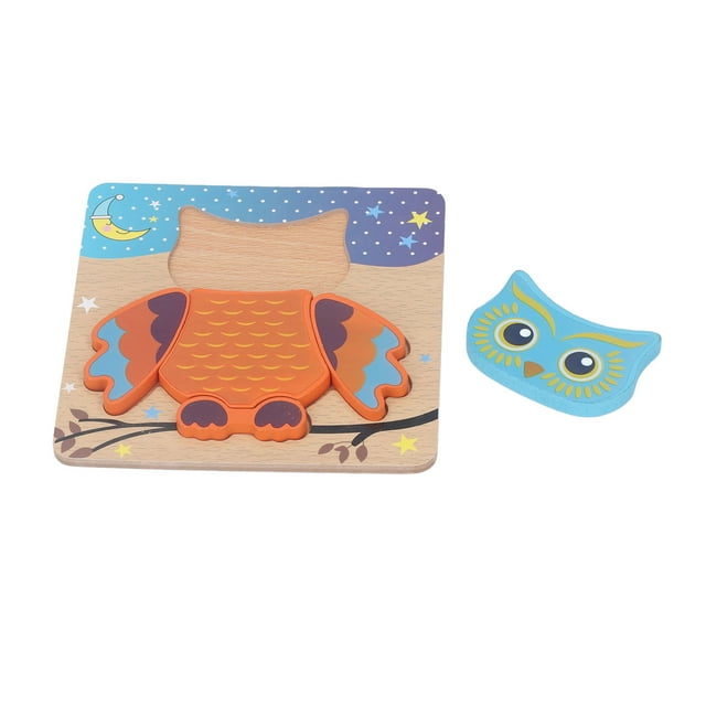 Kids Jigsaw, Edge Swallow Prevention Kids Wooden Puzzle For Home Owl